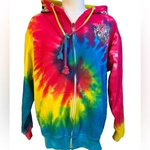 Biketober FEST TIE DIE ZIPPERED HOODIE